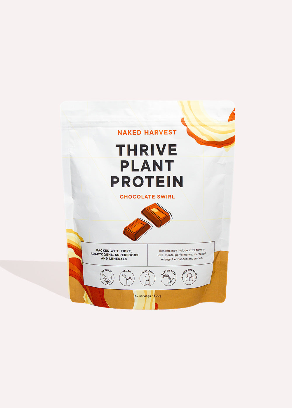 Naked Harvest Thrive Plant Protein Chocolate Swirl – 500g