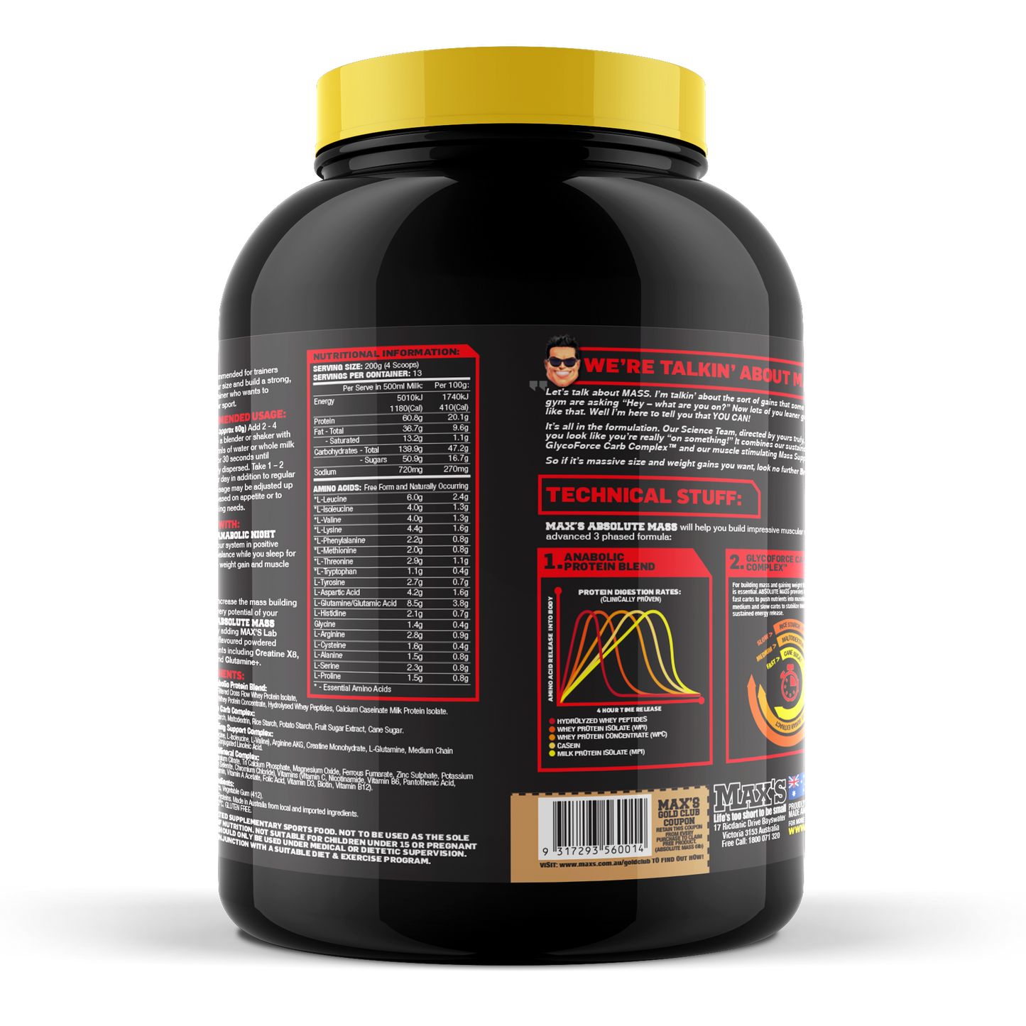 Max's Absolute Mass (2.7kg) – Mass Gainer Supplement